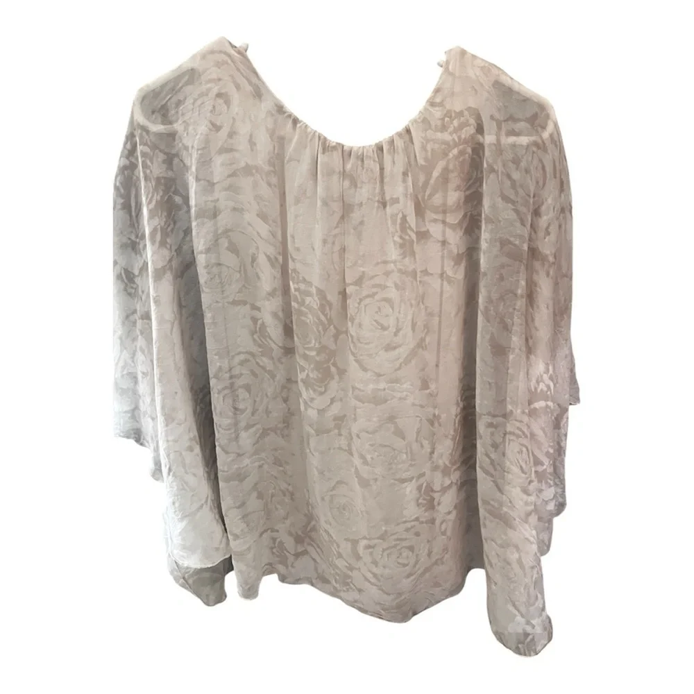 Marina Gigli Chic Cream Floral Women's Blouse - Picture 2 of 3